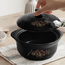 가정용가마솥 스텐 미니 돌솥냄비 가정용 내열성 화염 세라믹 점토 냄비 죽 돌 캐서롤 스튜 노란색 조림 치킨 밥, 상서로운 국그릇 7500ml