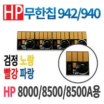 HP 942 940 무한칩 hp942 오피스젯프로 8000 8500 8500A 8500A플러스용, 942/940 검정칩