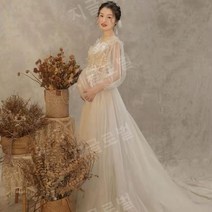 블랙 셀프 임신 만삭 사진 촬영 세트 의상 원피스 드레스