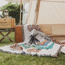 캠핑담요 체커보드 감성 차박 이불 거실 소파 블랭킷 담요 러그 캠핑용매트, 만다린, 180x230