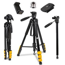 KODAK PhotoGear 2-in-1 삼각대 및 모노포드 | 경량 177.8cm(70인치) 4섹션 플립 락 알루미늄 삼각대 163.8cm(64인치) 모노포드로 변환 | 퀵릴리즈, Tripod