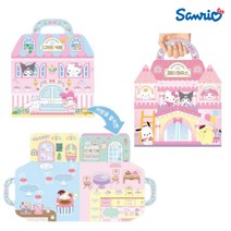 산리오 여아 코디 꾸미기 시나모롤 가방 스티커 놀이 쿠로미 아동 스티커북 키티 다꾸 선물 세트, 파티하우스 스티커