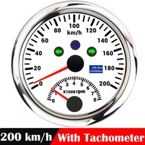 자동차속도계 UHD 헤드업디스플레이 호환 200 KMH 85MM GPS 속도계 게이지 0-8000 RPM 타코미터 센서 빨간, 09 Only Guge WS