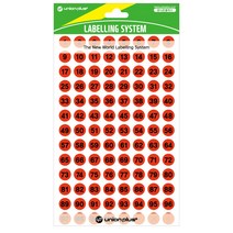 유니온플러스 unionplus 숫자스티커(321/형광주황) UL-321LOR 9mm 1개