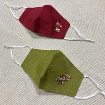 칼라추가 대마 면 패션 마스크 필터교체형 자수마스크