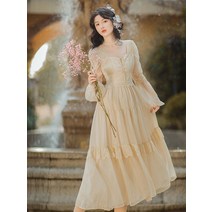 중세드레스 봄 레이스 공주풍 빈티지 개화기의상 졸업사진 빅사이즈 드레스 프롬퓨리티