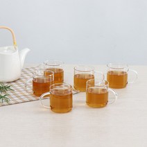 포메리트 내열 유리 일자머그 세트, 6개, M03 투명