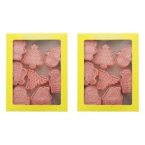 Mian Xiao Xin 비스킷 몰드 DIY 3D 입체 홈베이킹 도구 아이싱 쿠키스탬프 8종 세트, 크리스마스 C, 2개