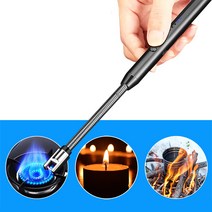 KC인증 캠핑 캔들 주방 토치 USB 플라즈마 점화스틱 전자라이터 충전 배터리표시, 4 실버