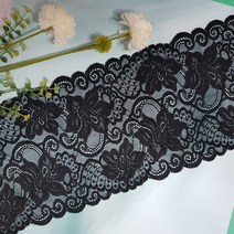 dklace 스판레이스모음 / 레이스 7802-17 폭 17cm 자가드, 블랙