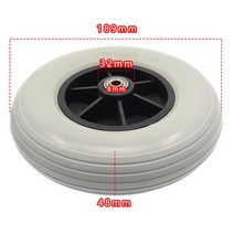 휠체어 8 인치 PU 휠 200x50 솔리드 프론트 타이어 휠체어 부품 범용, 01 white 1pcs