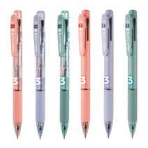 모나미 플립3 유성볼펜 3색볼펜 0.7mm 세이지그린, 5개