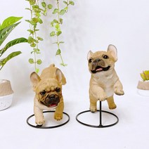 리얼 점프 프렌치 불독 강아지 소품 마블 장식 인형 인테리어 소품 디자인 아이디어 상품, A 내리는 모습