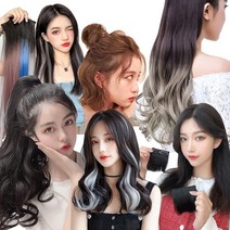루즈루나 부분가발 헤어피스 당고머리 똥머리 11종 모음, 05.당고곱창가발머리끈-브라운