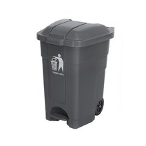 바퀴달린 쓰레기통 사무실 업소용 대용량 휴지통 대형, 120L 노란색