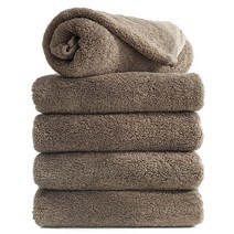 100% 국내생산 타월톡톡 호텔수건 코마사 40수 200g, 브라운, 5개