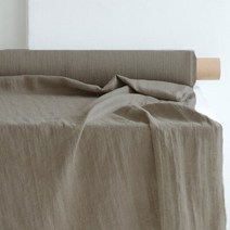 135cm 너비 원사 염색 천연 100 순수 린넨 아마 원단 봉제 천 드레스 가운 여름 얇은 diy 수제, 135x100cm, 카키색 옷감