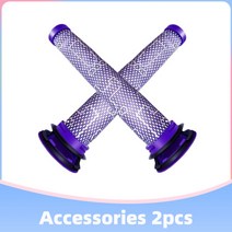 진공 무선 청소기 먼지 봉투 부품 액세서리 v6 동물 솜털 dc59 dc62 sv03 sv073 무선 진공 청소기 강모 롤러 브러시 바 사전 필터 교체 예비 부품, 2pcs 필터