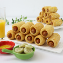 건강간식 찹쌀치즈볼 찹쌀핫도그 아이들간식 사무실간식, 포크비엔나찹쌀빅도그 완제10입