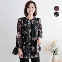 모넨디 나염 셔링 블라우스