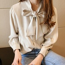 에이원스토어 심플 리본 블라우스