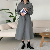 바스락 하프집업 임산부 폴리 편한 끈 랩 맥시 원피스