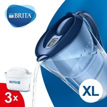 정수필터 수도 필터 주방 Brita Marella XL 냉수 필터 주전자 및 카트리지 스타터 팩 흰색-파란색, 02 Blue