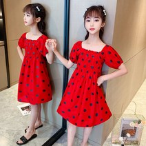 Lsnow 여자 순수한 코튼 드레스 2022 새로운 어린이 폴카 도트 드레스 아기 버블 슬리브 케이크 서양식 공주 드레스 온라인 패션