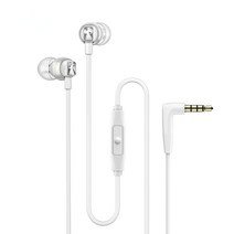 젠하이저 CX300S 헤드셋 3.5mm 유선 스테레오 퓨어 베이스 이어폰 스포츠 이어 버드 아이폰 호환/삼성 호환용 소음 감소 헤드폰, 하얀
