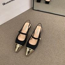 프랑스식 굽이 낮은 작은 향풍 가방 샌들 신발 여성단화