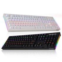 COX CK01 교체축 사이드 RGB 게이밍 기계식 키보드 블랙/화이트, 화이트적축