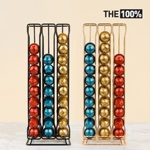 THE100% 네스 캡슐 보관함 3열 그랜드타워 60구 커피 홀더 거치대, 골드