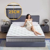 Backri 경추와 요추 삼중 지지독립 스프링 매트리스 강력한 요추 지지 단단한 매트리스침대, 25cm, 중간
