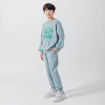 크로젬 주니어 남녀공용 특양면 코크 오버핏 맨투맨 트레이닝 세트 CRZSTJ 217
