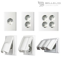 진흥 1구 2구 4구 접지 콘센트 매입형 방우형 FS시리즈, 진흥 방우형 2구 가로형 콘센트