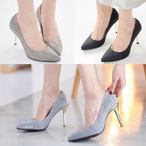 벨루치슈즈 여성 수제화 국내제작 글리터 스톤 슬림라인 9cm 스틸레토힐 하이힐 펌프스