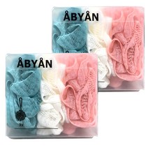 이케아 바디퍼프 6개입 화이트 핑크 청록 세트 욕실 샤워볼 화장실, 1set