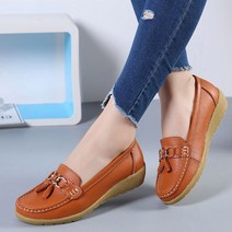여성 플랫 발레 신발 컷 아웃 가죽 통기성 모카신 여성 보트 신발 발레리나 여성 캐주얼 신발