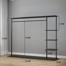 행거 설치 부품 스탠드옷걸이 키다리행거 알고트 101023 플로어 침실 북유럽 라이트 럭셔리 휴대품 옷걸이 가방 선반 모던 수납 랙, 24대담한 스타일 200 35 155 블