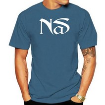 NSA 가정용 반팔티 긴팔티 NAS black new mens s logo hip hop up xxl rap band xl gangstas, Men Azure blue_L
