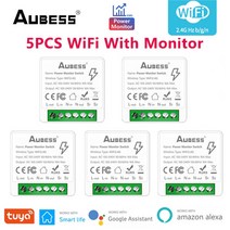 전기 조명 부품 액세서리 Wifi 미니 스마트 스위치 2 방법 제어 16A 홈 자동화 센, 02 5 WiFi With Monitor
