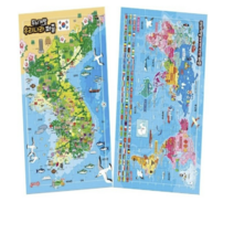 지원출판 우리나라지도 판퍼즐 + 세계지도 판퍼즐, 180피스, 4세트