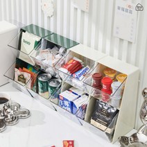 [1+1] 서랍 캡슐 티백정리함 간식보관함 탕비실 테이블 책상정리 소품 문구, 화이트+화이트