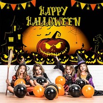 [국내 당일출고] 할로윈데이 대형 현수막 할로윈데이 홈파티 소품세트 어린이집 현수막 일반형/족자형 7종, 옵션1) 박쥐 호박 일반 현수막