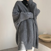2컬러 와이드 로브 꽈배기 롱 가디건 카디건 루즈핏 LK506