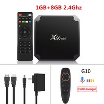 X96 미니 안드로이드 9.0 스마트 TV 박스 Amlogic S905W 쿼드 코어 2GB 16GB 2.4G WiFi 1080p 3D 4k Google tvbox 셋톱 박스, 미국 플러그, 1GB 8GB(G10S 포함)