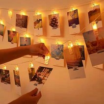 [씨엠몰-JS] 클립형 집게 포토 가랜드 기념일 파티용 LED 조명(건전지 비포함), 단품