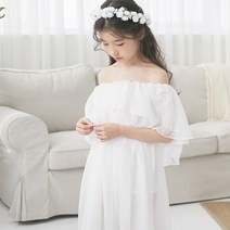 베이비소이 오프숄더 여신 화동 드레스 파티 의상