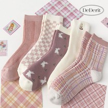 데데리트 귀여운 핑크 니트 여성 여자 패션 디자인 캐릭터 예쁜 양말