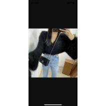 가디건 깃털 앙고라 부클패드 여성 라쿤 모헤어 부클 아가일 크롭 퍼 뽀글이 홀가먼트 호피 니트 연두색